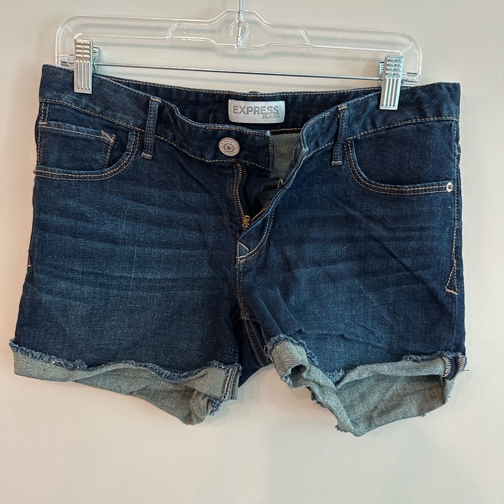 Express Women's Jean Shorts - Deep Indigo